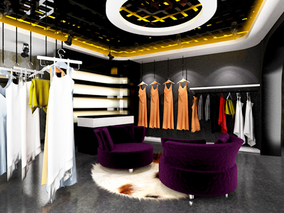 小型服裝店裝修 個性服裝門面房裝修