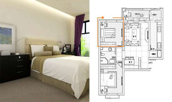 90平米兩室兩廳裝修設計效果圖